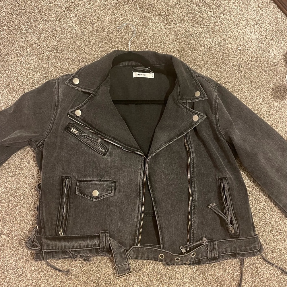 GREY Oversized Jean jacket-Medium